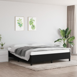 Estrutura de cama sem colchão 180x200 cm tecido preto