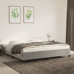 Estrutura de cama sem colchão 200x200 cm veludo cinzento-claro