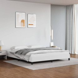 Estrutura de cama 160x200 cm couro artificial branco