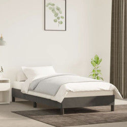 Estrutura de cama sem colchão 90x190 cm veludo cinzento-escuro