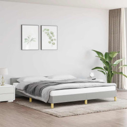 Estrutura de cama sem colchão 180x200 cm tecido cinzento-claro