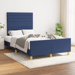 Estrutura de cama sem colchão 120x200 cm tecido azul