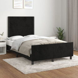 Estrutura de cama sem colchão 120x200 cm veludo preto