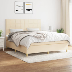 Cama com molas/colchão 180x200 cm tecido cor creme