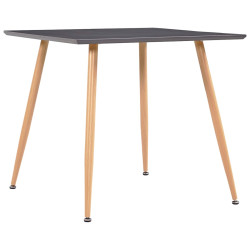 Mesa de jantar 80,5x80,5x73 cm MDF cor cinzento e carvalho