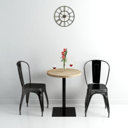 Mesa bistrô MDF e aço redonda 60x75 cm cor de carvalho