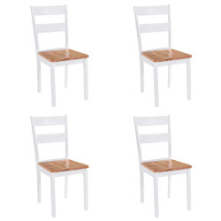 Cadeiras de jantar 4 pcs madeira de seringueira maciça branco