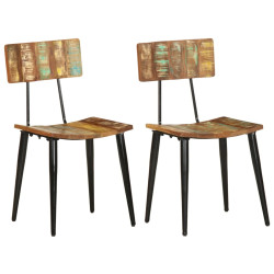 Cadeiras de jantar 2 pcs madeira recuperada maciça