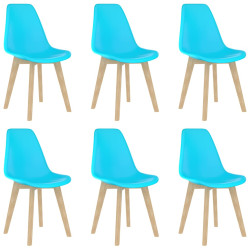 Cadeiras de jantar 6 pcs plástico azul