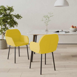 Cadeiras de jantar 2 pcs veludo amarelo