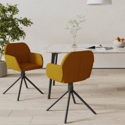 Cadeiras de jantar giratórias 2 pcs veludo castanho