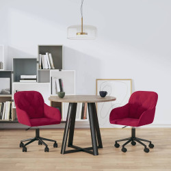 Cadeiras de jantar giratórias 2 pcs veludo vermelho tinto