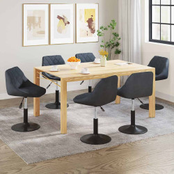 Cadeiras de jantar giratórias 6 pcs veludo cinzento-escuro
