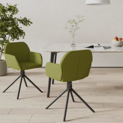 Cadeiras de jantar giratórias 2 pcs veludo verde-claro