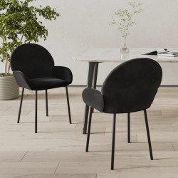Cadeiras de jantar 2 pcs veludo preto