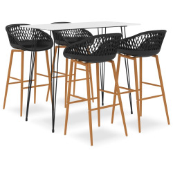 5 Pcs conjunto de bar branco e preto