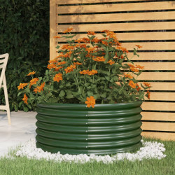 Vaso/floreira de jardim aço galvanizado 80x80x36 cm verde
