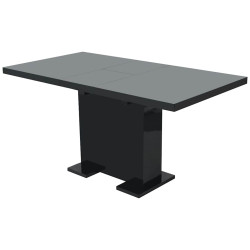 Mesa de jantar extensível preto brilhante