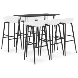 7 Pcs conjunto de bar preto e branco