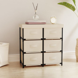 Armário de arrumação com 6 gavetas 55x29x55 cm aço cor creme
