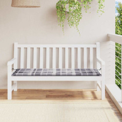 Almofadão p/ banco de jardim tecido oxford xadrez cinza