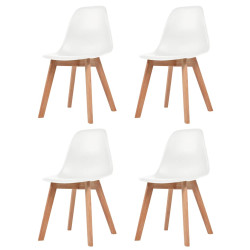 Cadeiras de jantar 4 pcs plástico branco