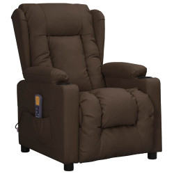Cadeira de massagens couro artificial castanho