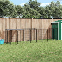 Canil para cães 4,84 m² aço preto