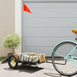 Reboque para bicicleta 122x53x28 cm ferro preto