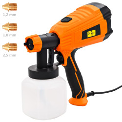 Pistola de pintura elétrica com 3 bicos 500 w 800 ml