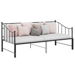 Estrutura sofá-cama de puxar 90x200 cm metal preto