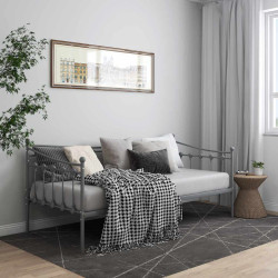 Sofá-cama 90x200 cm metal cinzento