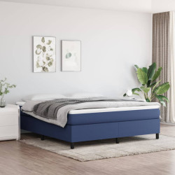 Estrutura de cama com molas 180x200 cm tecido azul