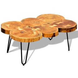 Mesa de centro 35 cm 6 troncos madeira de acácia sólida