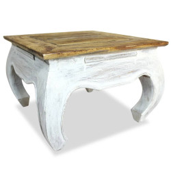 Mesa de apoio madeira de mogno maciça 50x50x35 cm