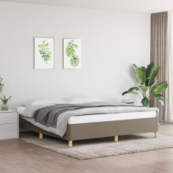 Estrutura de cama com molas 180x200 cm tecido castanho-acinzentado