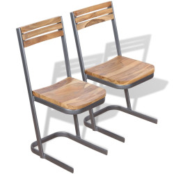 Cadeiras de jantar 2 pcs madeira teca maciça