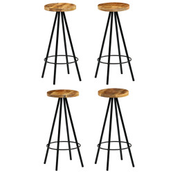 Cadeiras de bar 4 pcs madeira de mangueira maciça