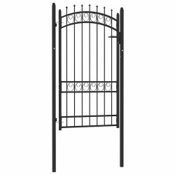Portão de cerca emmen com pontas de aço 103x134,5 cm preto
