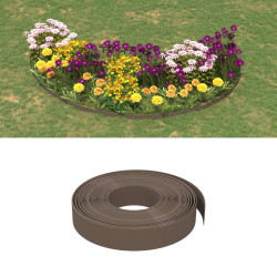 Bordas de jardim 5 pcs 10 m 10 cm polietileno castanho