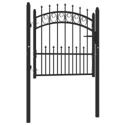 Portão de cerca emmen com pontas de aço 104x87 cm preto