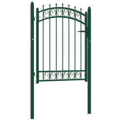 Portão de cerca emmen com pontas de aço 103x109,5 cm verde