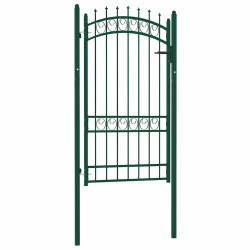 Portão de cerca emmen com pontas de aço 103x134,5 cm verde