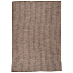 Tapete de tecido plano para exterior 160x230 cm castanho