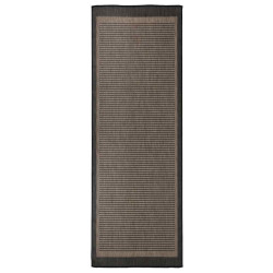 Tapete de tecido plano para exterior 80x250 cm castanho-escuro