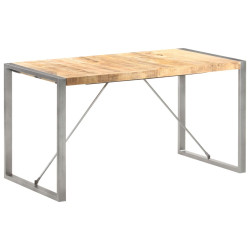 Mesa de jantar 140x70x75 cm madeira de mangueira maciça áspera