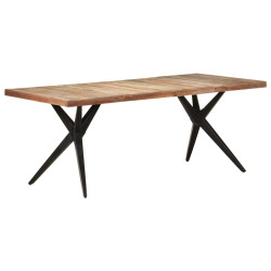 Mesa de jantar 200x90x76 cm madeira recuperada maciça