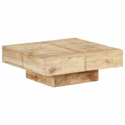 Mesa de centro 80x80x28 cm madeira de mangueira maciça