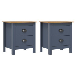Mesas de cabeceira hill 2 pcs 46x35x49,5 cm pinho cinza
