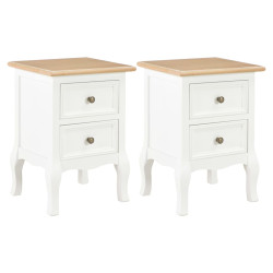 Mesa-de-cabeceira 2 pcs 35x30x49 cm MDF branco